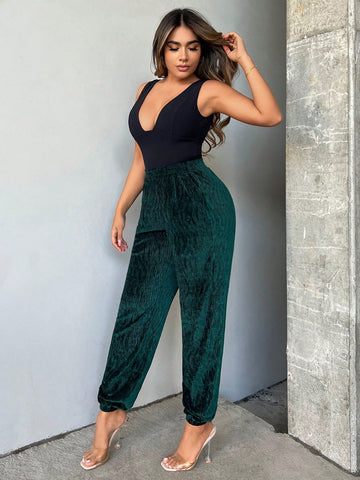 SXY Solid Elastic Waist Sweatpants SXY Solid Elastic Waist Sweatpants