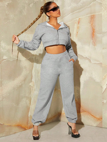 SXY Solid Elastic Waist Sweatpants SXY Solid Elastic Waist Sweatpants