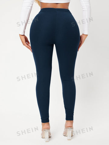 SXY Solid Knot Front Skinny Sweatpants SXY Solid Knot Front Skinny Sweatpants