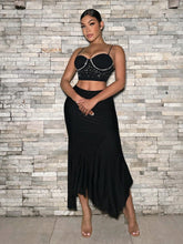 SXY Solid Mermaid Hem Skirt