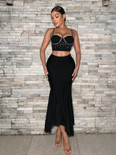 SXY Solid Mermaid Hem Skirt