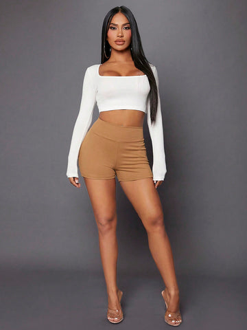 SXY Solid Scrunch Butt Biker Shorts SXY Solid Scrunch Butt Biker Shorts