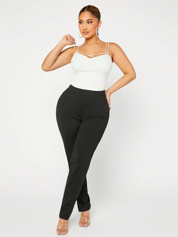 SXY Solid Zipper Side Leggings SXY Solid Zipper Side Leggings
