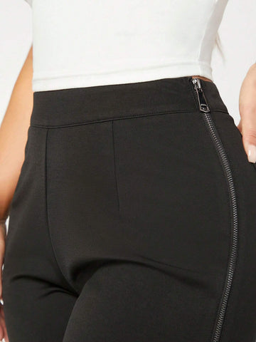 SXY Solid Zipper Side Leggings SXY Solid Zipper Side Leggings