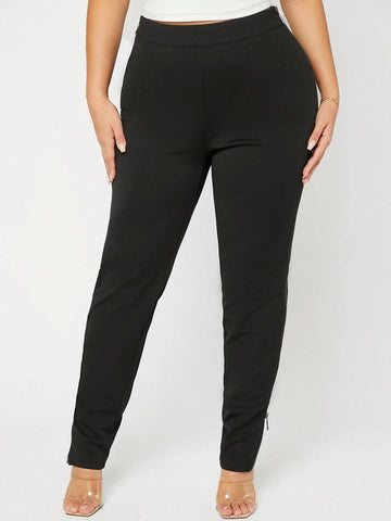SXY Solid Zipper Side Leggings SXY Solid Zipper Side Leggings