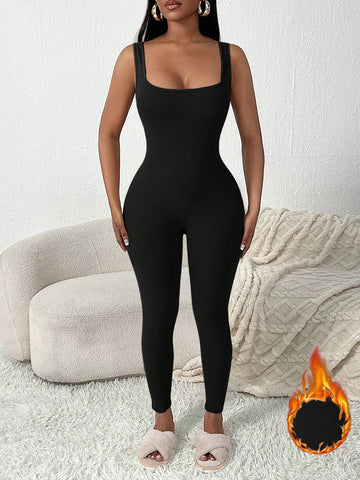 Thermal Lined Casual Skinny Jumpsuit, Autumn/Winter Fall Clothes Women Thermal Lined Casual Skinny Jumpsuit, Autumn/Winter Fall Clothes Women