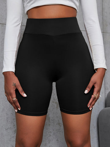 SXY Wideband Waist Solid Biker Shorts SXY Wideband Waist Solid Biker Shorts