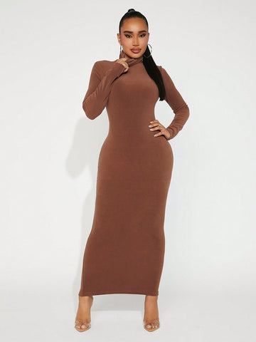 SXY Women'S High Neck Slim Fit Knit Dress SXY Women'S High Neck Slim Fit Knit Dress