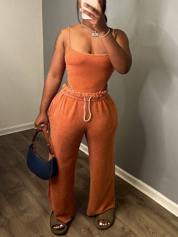 Women's Ribbed Racerback Bodysuit In Solid Color, Summer Women's Ribbed Racerback Bodysuit In Solid Color, Summer