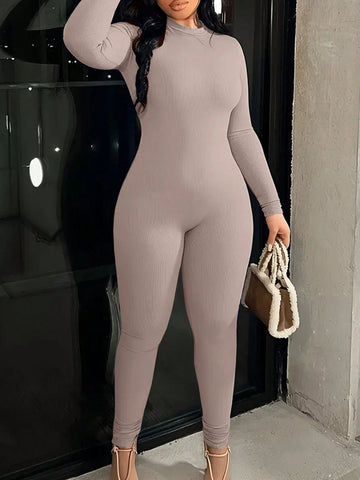 Women's Sexy Solid Color Long Sleeve Jumpsuit Women's Sexy Solid Color Long Sleeve Jumpsuit