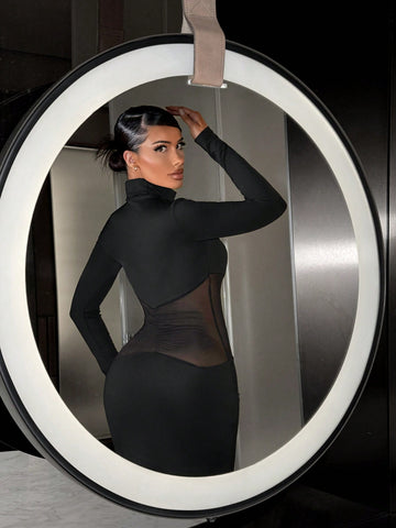 SXY Women's Sheer Mesh See-Through Sexy Bodycon Dress SXY Women's Sheer Mesh See-Through Sexy Bodycon Dress
