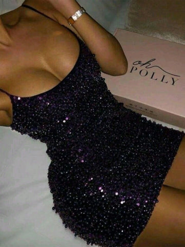 Women's Solid Color Pearl Decor Fitted Casual Mini Dress, Sleeveless Women's Solid Color Pearl Decor Fitted Casual Mini Dress, Sleeveless