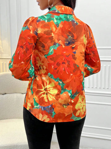 Floral Print Button Front Shirt Floral Print Button Front Shirt