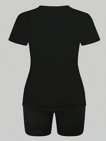 Summer Sports And Casual Style Colorful Bear Pattern Printed T-Shirt And Shorts Set Summer Sports And Casual Style Colorful Bear Pattern Printed T-Shirt And Shorts Set