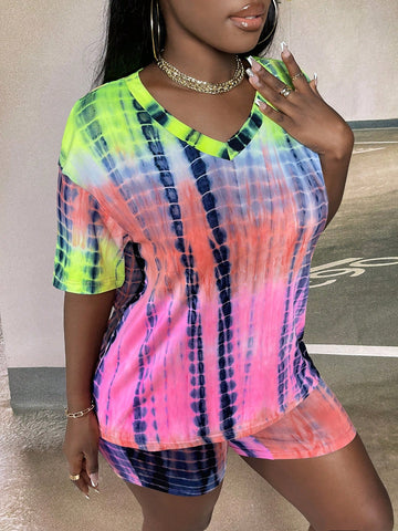 Tie Dye Drop Shoulder Tee & Shorts Tie Dye Drop Shoulder Tee & Shorts