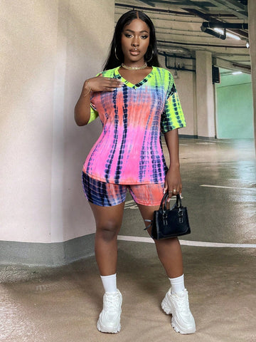 Tie Dye Drop Shoulder Tee & Shorts Tie Dye Drop Shoulder Tee & Shorts