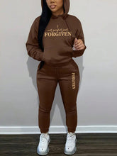 Women'S Letter Printed Hoodie And Pants Set