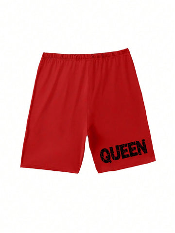 Women'S Letter Printed T-Shirt And Shorts Set Women'S Letter Printed T-Shirt And Shorts Set