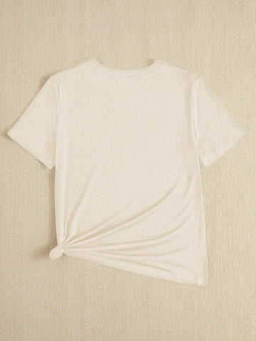 Women's Slim Fit Casual Short Sleeve T-Shirt, Summer Outfit, Leisure & Comfortable, Round Neck, Women's Slim Fit Casual Short Sleeve T-Shirt, Summer Outfit, Leisure & Comfortable, Round Neck,