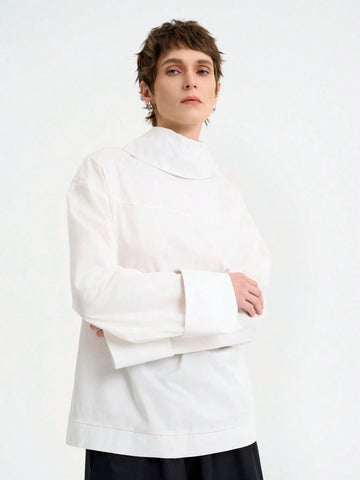 Women's Fashion Commuting Casual Comfy Long Sleeve Turndown Collar Loose Design Pure Cotton Solid Color Shirt Women's Fashion Commuting Casual Comfy Long Sleeve Turndown Collar Loose Design Pure Cotton Solid Color Shirt