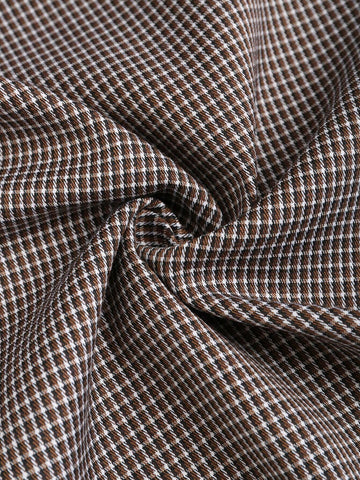 Sweetro Casual Checkered Straight-Leg Pants With Belt Sweetro Casual Checkered Straight-Leg Pants With Belt