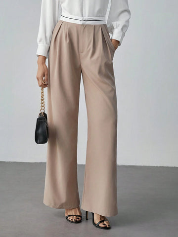 Tall Contrast Color Pocket Casual Suit Wide-Leg Pants Tall Contrast Color Pocket Casual Suit Wide-Leg Pants