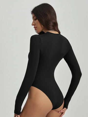 Solid Slim Fit Spring Women Bodysuit Solid Slim Fit Spring Women Bodysuit