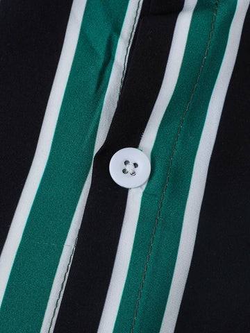 Tween Boy Striped Shirt & Drawstring Waist Shorts Without Tee Tween Boy Striped Shirt & Drawstring Waist Shorts Without Tee