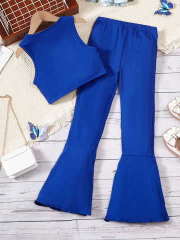 Tween Girl Twist Front Tank Top & Flare Leg Pants Set Tween Girl Twist Front Tank Top & Flare Leg Pants Set