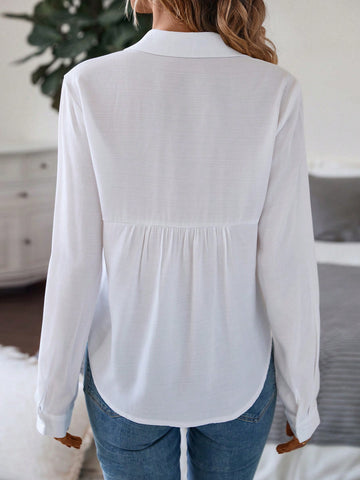 Solid Button Front Shirt Solid Button Front Shirt