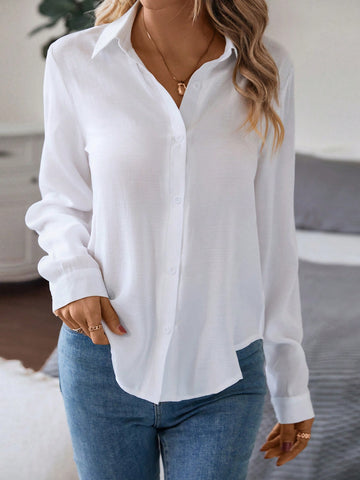 Solid Button Front Shirt Solid Button Front Shirt