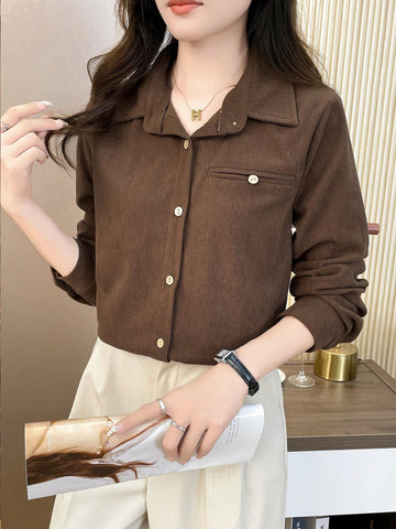 Unity Women Casual Solid Color Loose Fit Shirt Unity Women Casual Solid Color Loose Fit Shirt