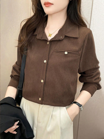 Unity Women Casual Solid Color Loose Fit Shirt Unity Women Casual Solid Color Loose Fit Shirt