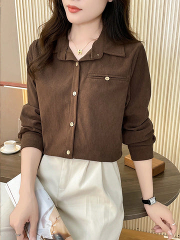 Unity Women Casual Solid Color Loose Fit Shirt Unity Women Casual Solid Color Loose Fit Shirt