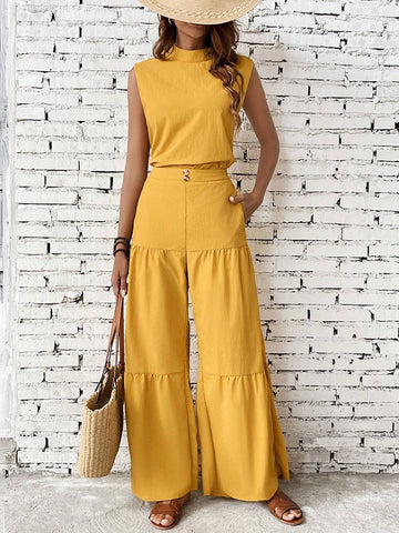 Sleeveless Top & Wide Leg Pants Set Sleeveless Top & Wide Leg Pants Set