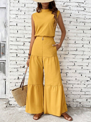 Sleeveless Top & Wide Leg Pants Set Sleeveless Top & Wide Leg Pants Set