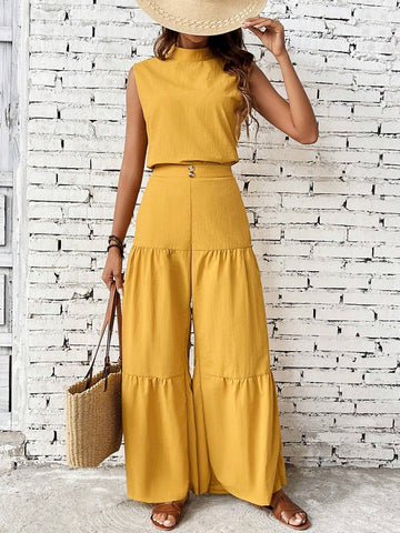 Sleeveless Top & Wide Leg Pants Set Sleeveless Top & Wide Leg Pants Set