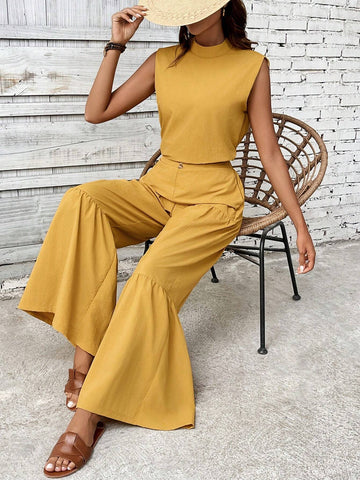 Sleeveless Top & Wide Leg Pants Set Sleeveless Top & Wide Leg Pants Set