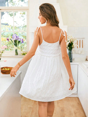 Solid Woven Camisole Summer Mini Dress For Women Solid Woven Camisole Summer Mini Dress For Women