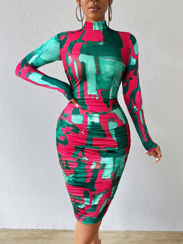 Fashionable Printed Casual Dress, Minimalist & Stylish For Everyday Wear Fashionable Printed Casual Dress, Minimalist & Stylish For Everyday Wear