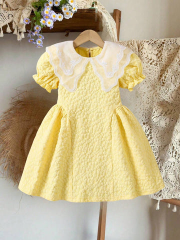 Young Girl Casual Simple Fashion Short Sleeve Dress, Everyday Wear Young Girl Casual Simple Fashion Short Sleeve Dress, Everyday Wear