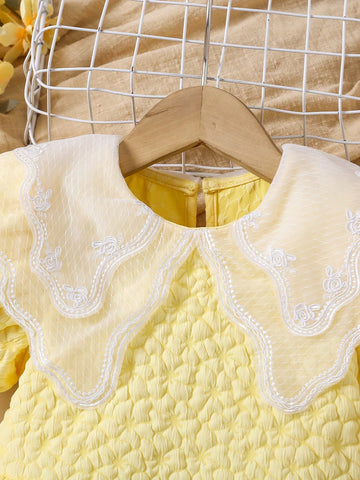 Young Girl Casual Simple Fashion Short Sleeve Dress, Everyday Wear Young Girl Casual Simple Fashion Short Sleeve Dress, Everyday Wear