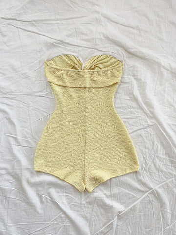 Casual Sweet Contrast Color Heart Bandeau Jumpsuit Casual Sweet Contrast Color Heart Bandeau Jumpsuit