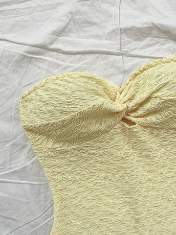 Casual Sweet Contrast Color Heart Bandeau Jumpsuit Casual Sweet Contrast Color Heart Bandeau Jumpsuit