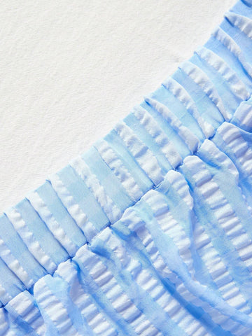 Tie-Dye Ruffled Cami Top And Skirt Set With Spaghetti Straps, Summer Tie-Dye Ruffled Cami Top And Skirt Set With Spaghetti Straps, Summer