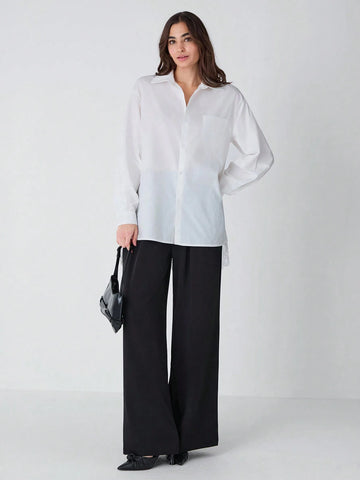 Women's Solid Color Front Button Casual Long Sleeve Hollow Out Vacation Blouse Women's Solid Color Front Button Casual Long Sleeve Hollow Out Vacation Blouse