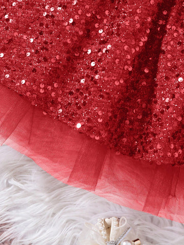 Young Girl Birthday Party Elegant Princess Dress With Sequin Embroidery & Mesh Patchwork Young Girl Birthday Party Elegant Princess Dress With Sequin Embroidery & Mesh Patchwork