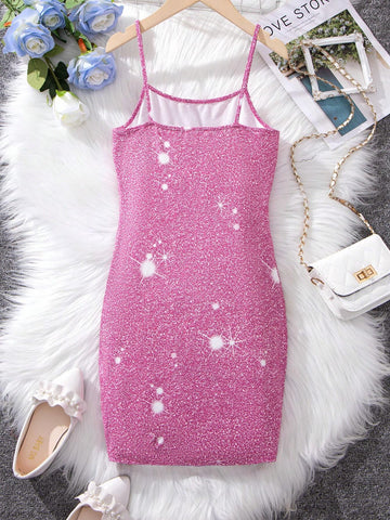 Young Girl Casual Chic Knitted Fitted Camisole Dress Young Girl Casual Chic Knitted Fitted Camisole Dress