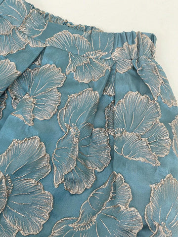 Young Girl Elegant Jacquard Elasticated Waist Skirt Young Girl Elegant Jacquard Elasticated Waist Skirt