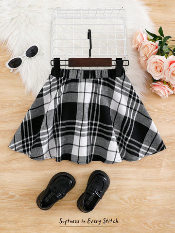 Young Girl Elegant Textured Plaid Sun-Pleated A-Line Skirt, Stylish College Style Young Girl Elegant Textured Plaid Sun-Pleated A-Line Skirt, Stylish College Style